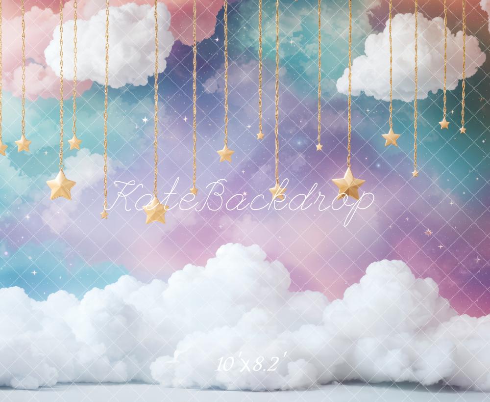 Kate Cake Smash Dreamy Clouds Starry Sky Backdrop Designed by Emetselch - Image 9