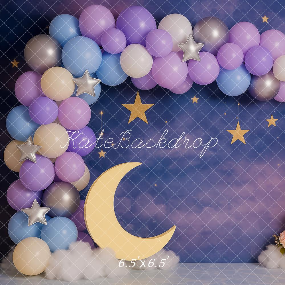 Kate Cake Smash Dreamy Moon Stars Balloon Backdrop Designed by Patty Robert - Image 2