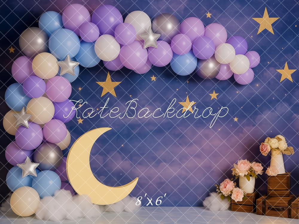 Kate Cake Smash Dreamy Moon Stars Balloon Backdrop Designed by Patty Robert - Image 3
