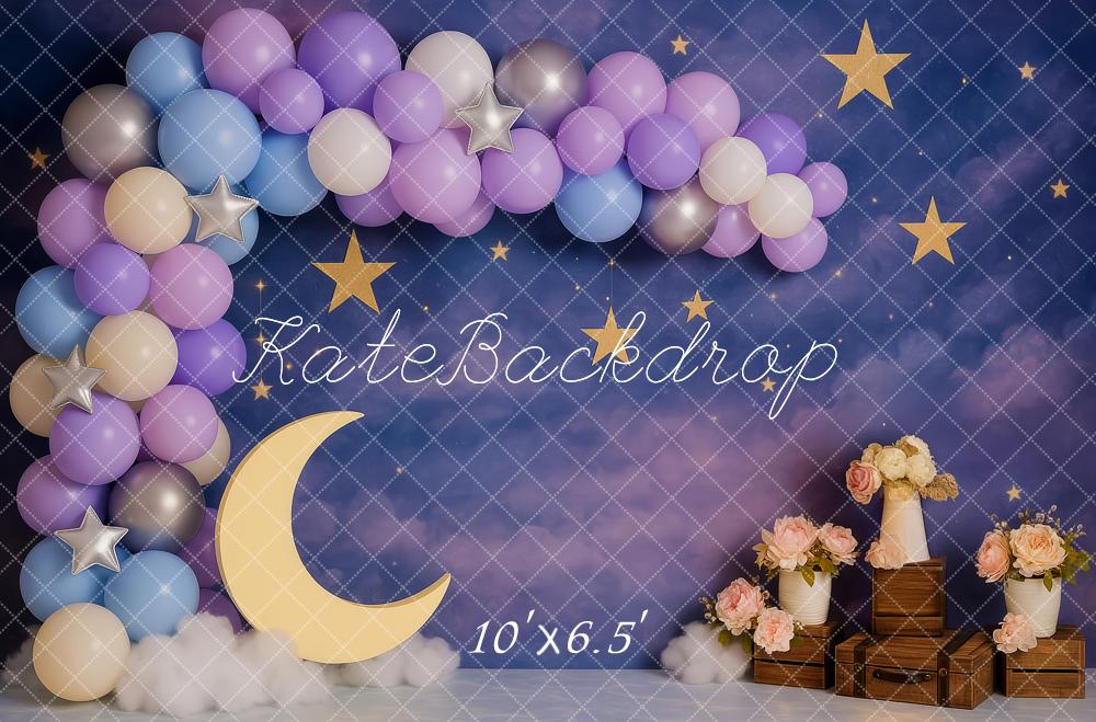 Kate Cake Smash Dreamy Moon Stars Balloon Backdrop Designed by Patty Robert - Image 4