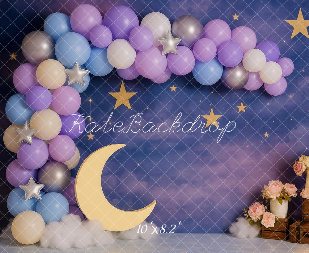 Kate Cake Smash Dreamy Moon Stars Balloon Backdrop Designed by Patty Robert - Image 5