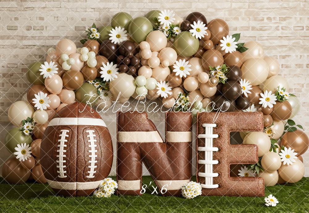 Kate Cake Smash Football Balloons Backdrop Designed by Emetselch - Image 3