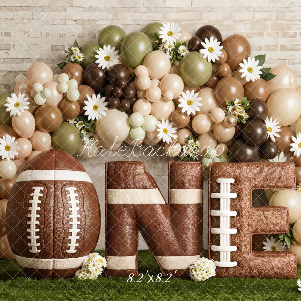 Kate Cake Smash Football Balloons Backdrop Designed by Emetselch - Image 5