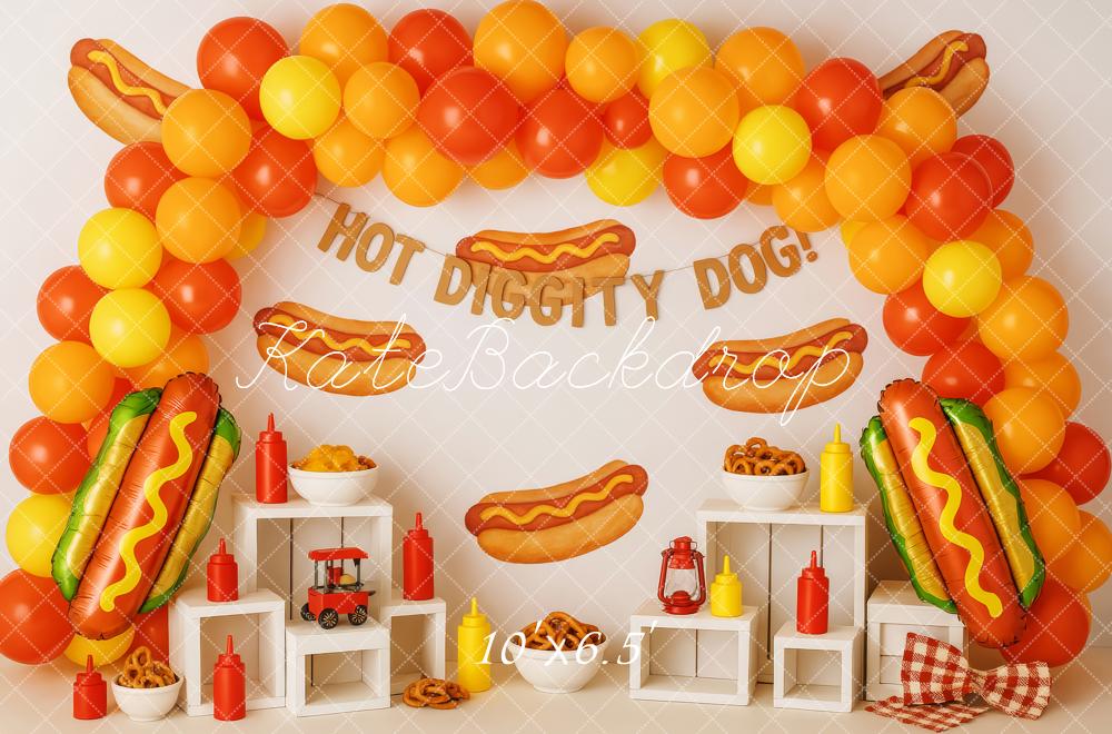 Kate Cake Smash Hot Dog Balloon Party Backdrop Designed by Patty Robert - Image 4