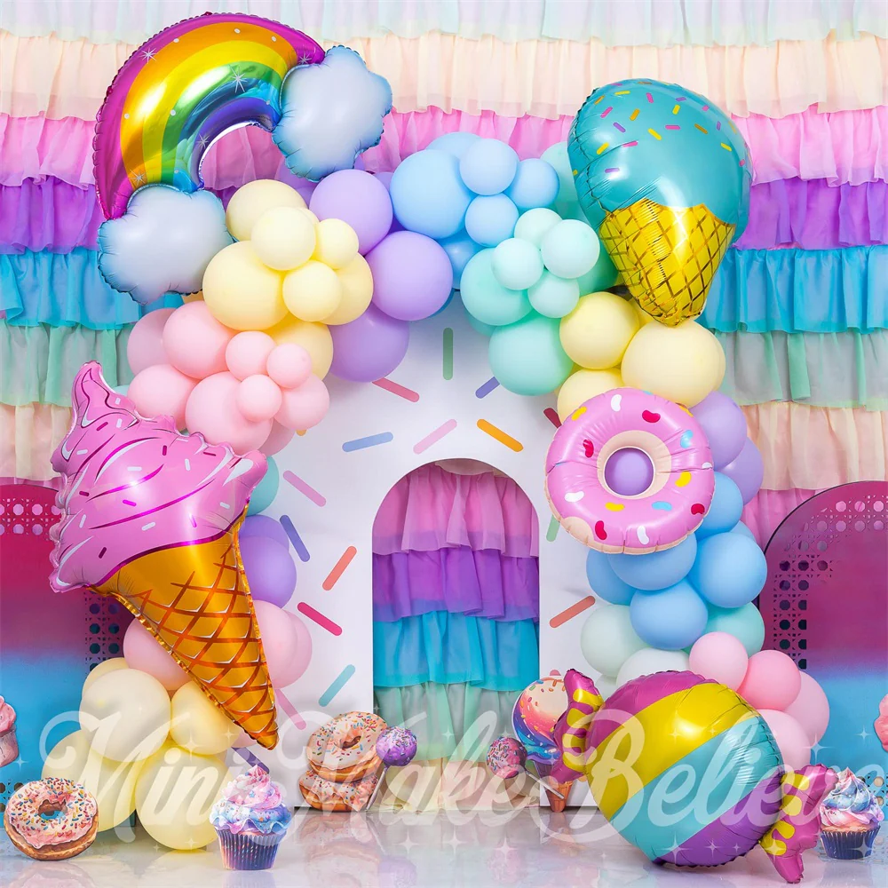 Kate Cake Smash Ice Cream Balloons Arch Backdrop Designed by Mini MakeBelieve - Image 3