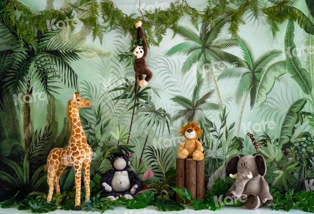Kate Cake Smash Jungle Animals Backdrop Designed by Emetselch - Image 2