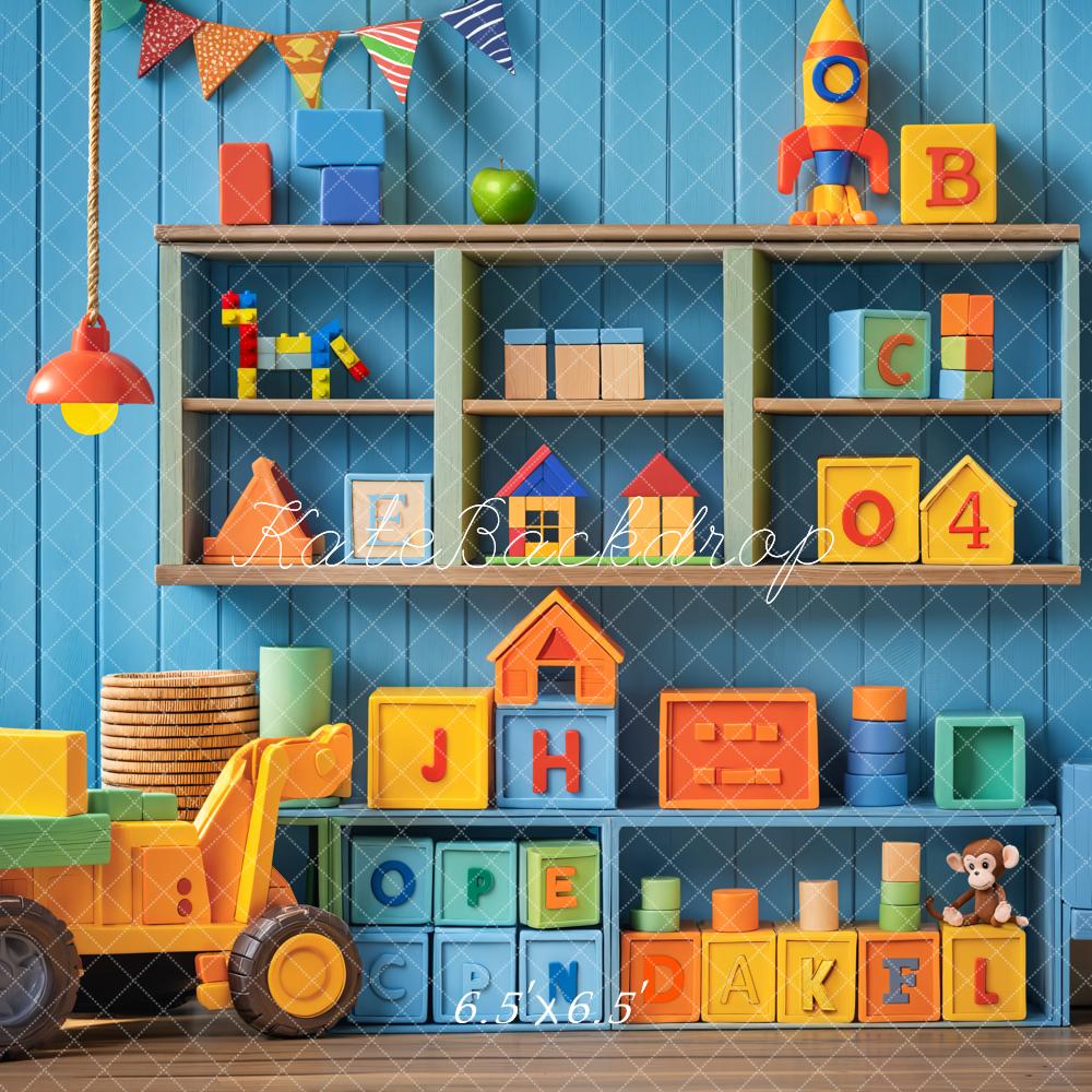 Kate Cake Smash Kids Colorful Toys Blocks Shelf Backdrop Designed by Emetselch - Image 2