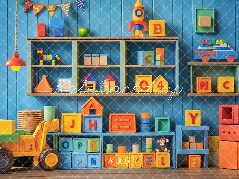 Kate Cake Smash Kids Colorful Toys Blocks Shelf Backdrop Designed by Emetselch - Image 3