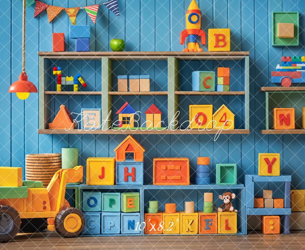 Kate Cake Smash Kids Colorful Toys Blocks Shelf Backdrop Designed by Emetselch - Image 5