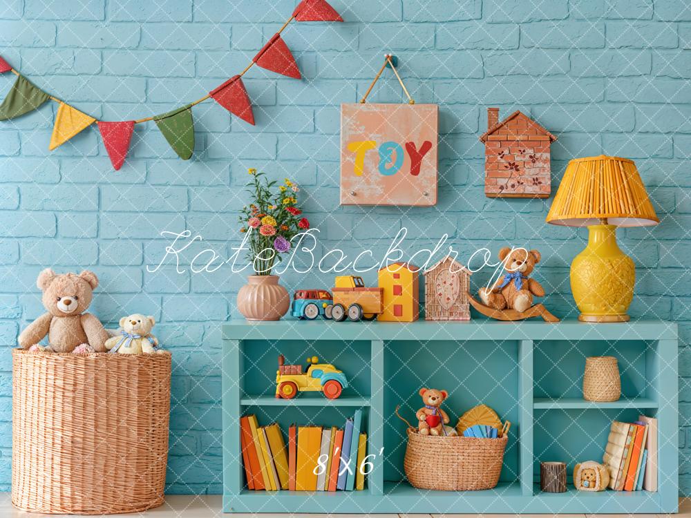 Kate Cake Smash Kids Room Toy Shelf Backdrop Designed by Emetselch - Image 3