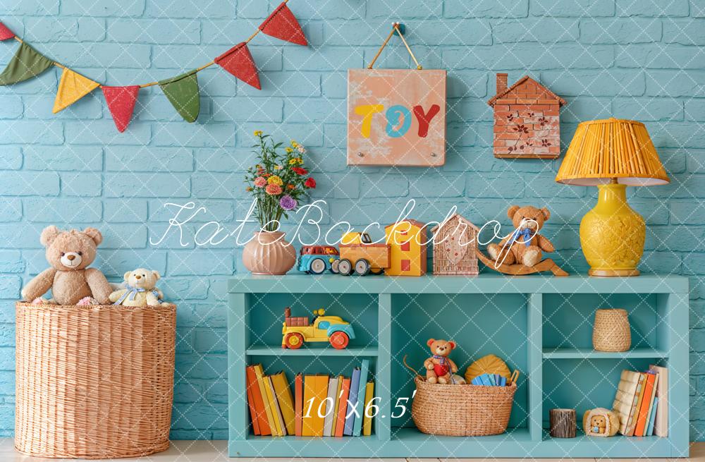 Kate Cake Smash Kids Room Toy Shelf Backdrop Designed by Emetselch - Image 4