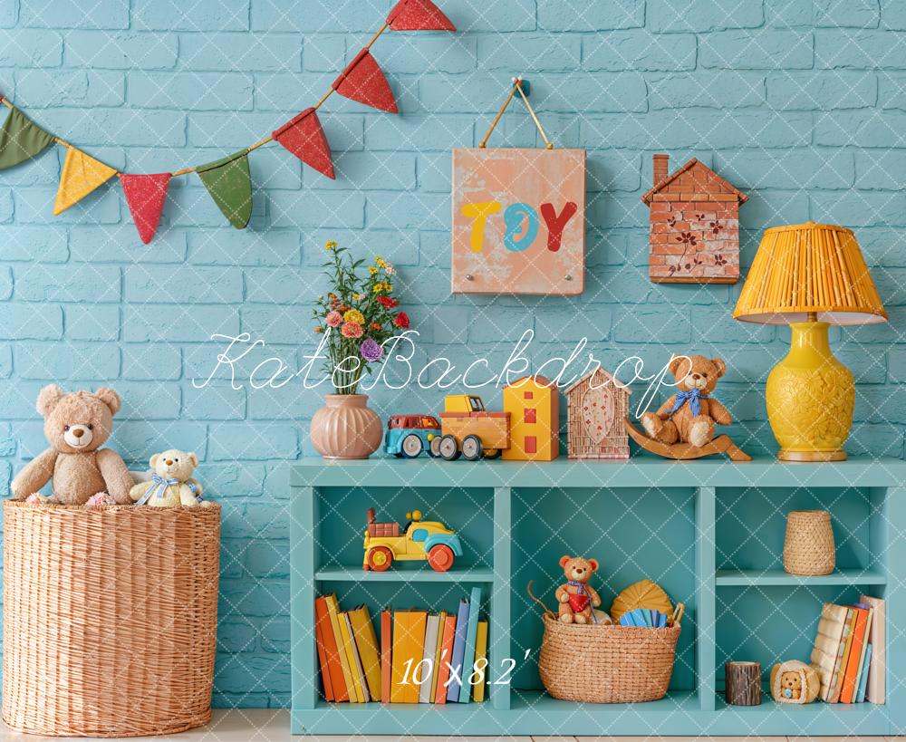 Kate Cake Smash Kids Room Toy Shelf Backdrop Designed by Emetselch - Image 5