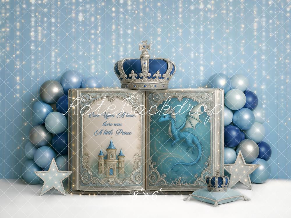 Kate Cake Smash Little Prince Crown Book Blue Backdrop Designed by Ashley Paul - Image 4