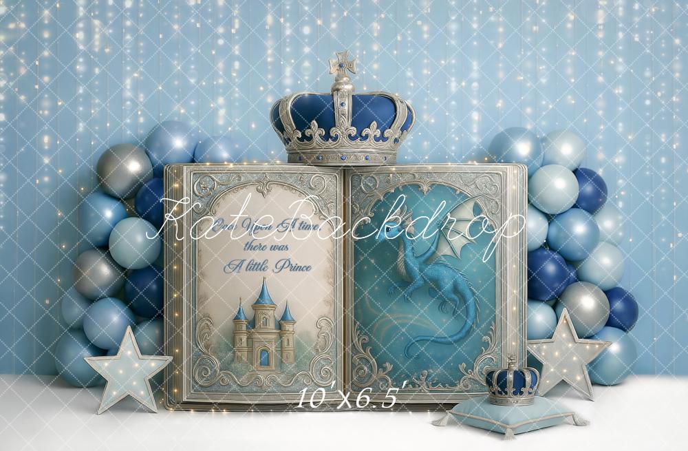 Kate Cake Smash Little Prince Crown Book Blue Backdrop Designed by Ashley Paul - Image 5