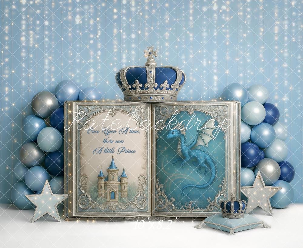 Kate Cake Smash Little Prince Crown Book Blue Backdrop Designed by Ashley Paul - Image 6