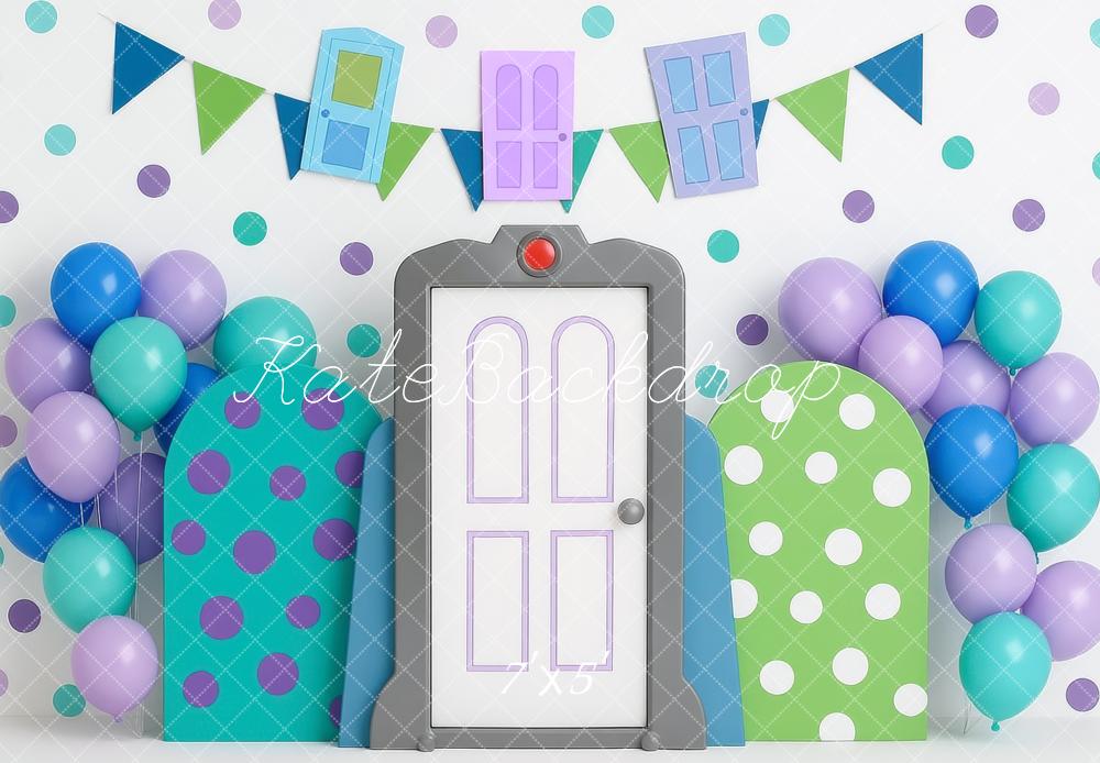 Kate Cake Smash Monster Door Balloons Backdrop Designed by Mini MakeBelieve - Image 2