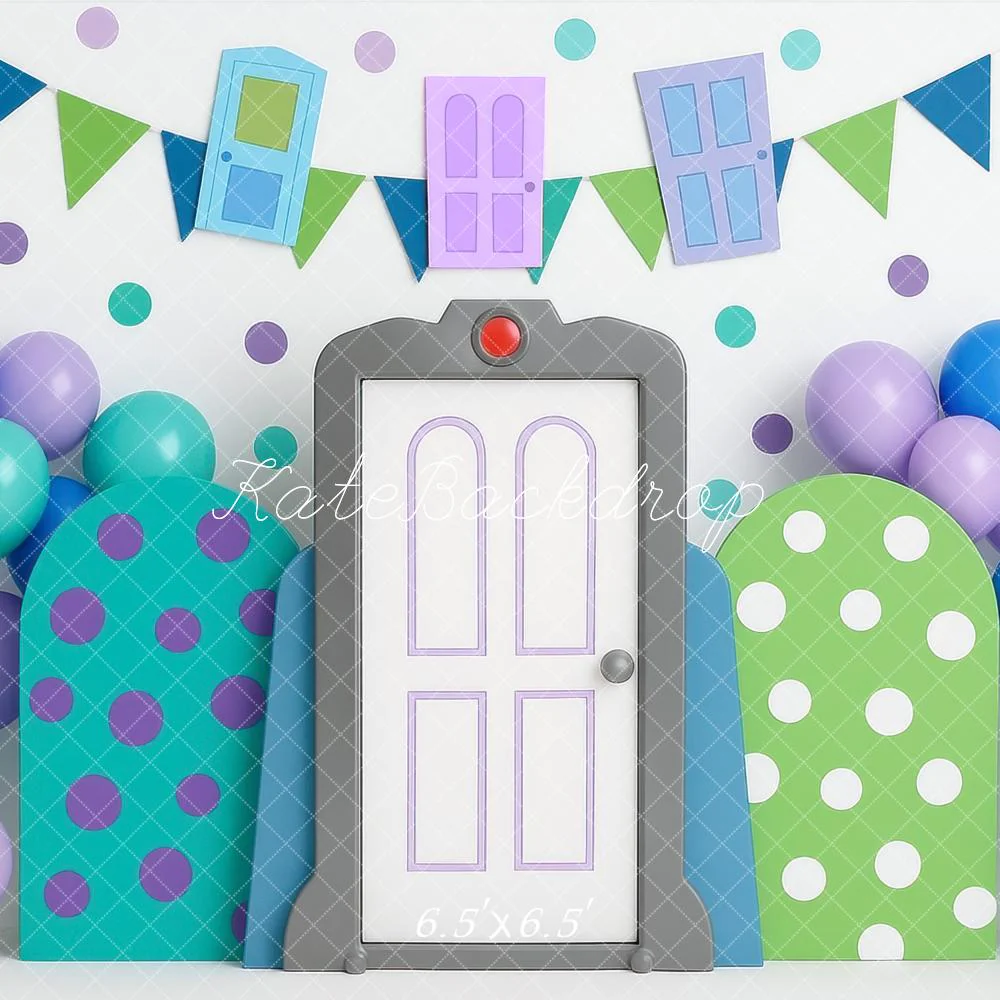 Kate Cake Smash Monster Door Balloons Backdrop Designed by Mini MakeBelieve - Image 4