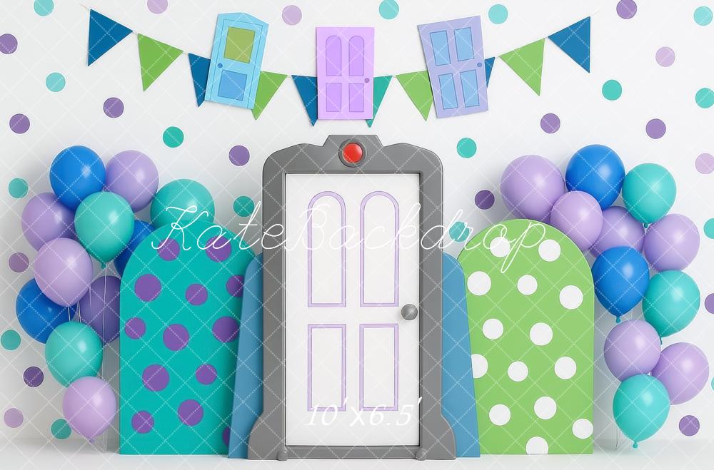 Kate Cake Smash Monster Door Balloons Backdrop Designed by Mini MakeBelieve - Image 5