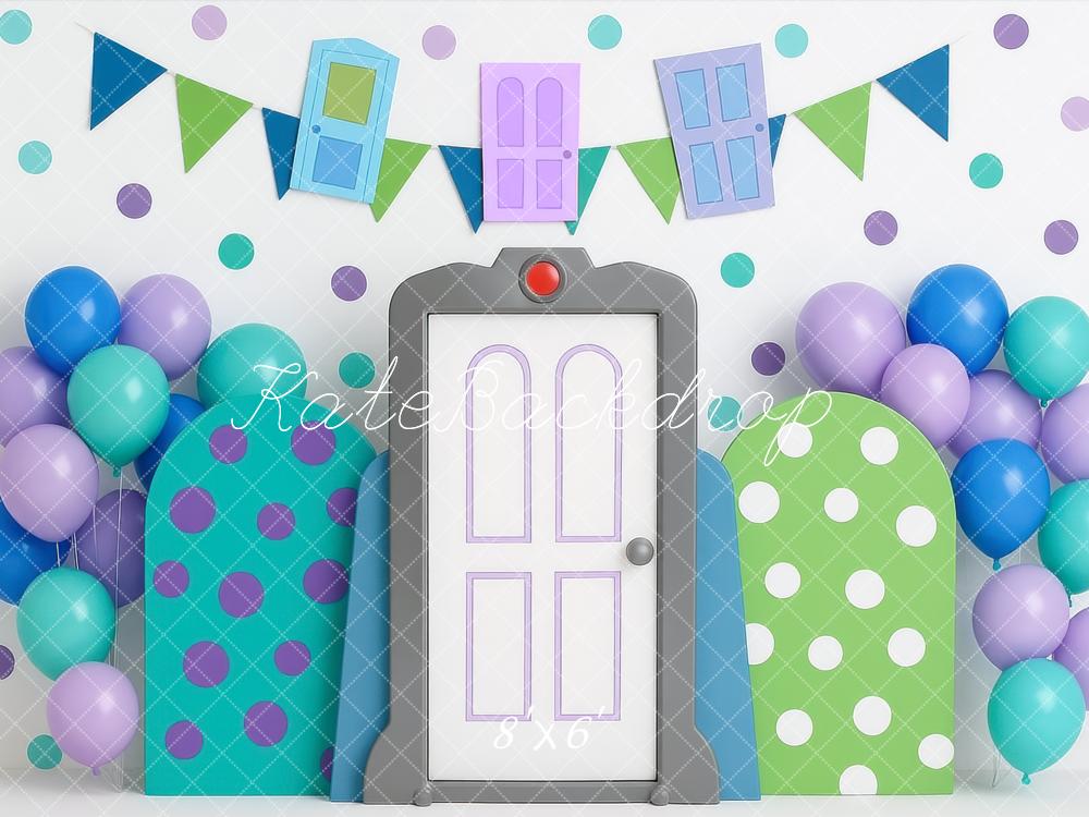 Kate Cake Smash Monster Door Balloons Backdrop Designed by Mini MakeBelieve - Image 6