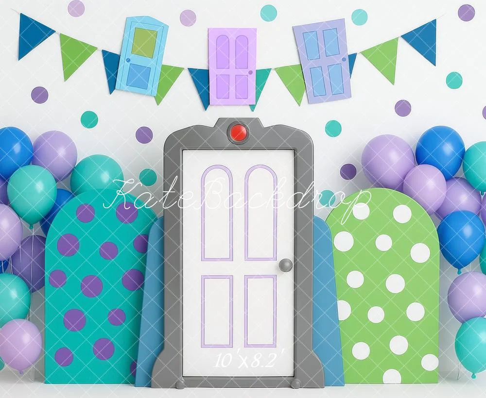 Kate Cake Smash Monster Door Balloons Backdrop Designed by Mini MakeBelieve - Image 7