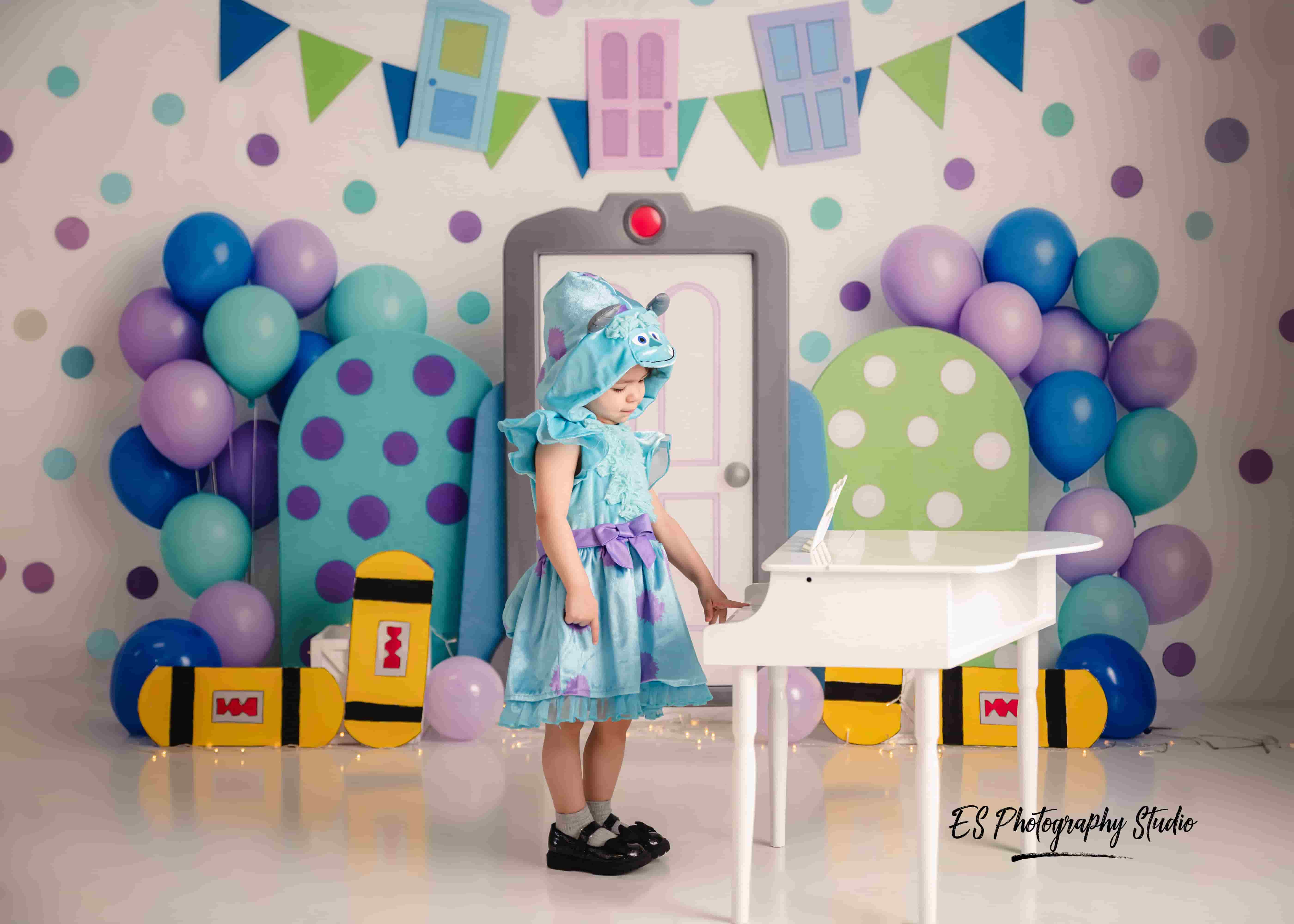 Kate Cake Smash Monster Door Balloons Backdrop Designed by Mini MakeBelieve - Image 8