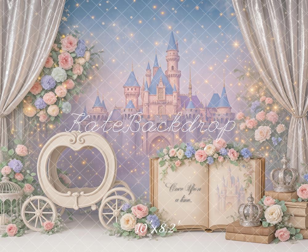 Kate Cake Smash Princess Castle Book Carriage Floral Backdrop Designed by Ashley Paul - Image 10