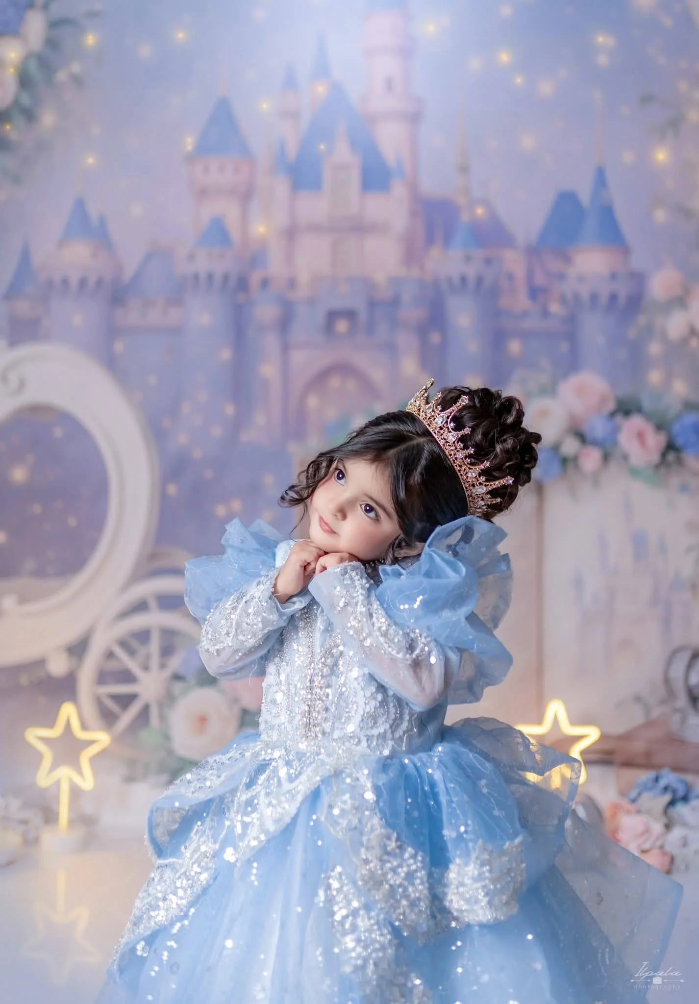Kate Cake Smash Princess Castle Book Carriage Floral Backdrop Designed by Ashley Paul - Image 4