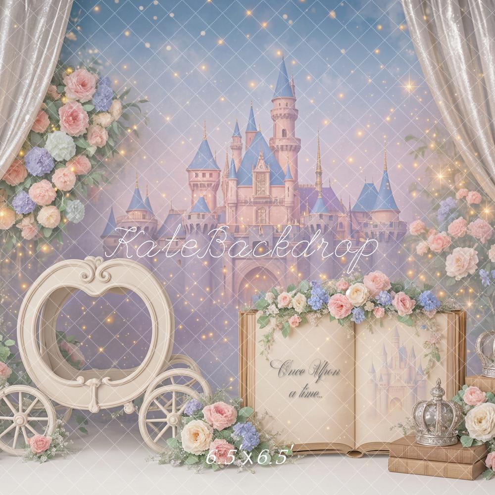 Kate Cake Smash Princess Castle Book Carriage Floral Backdrop Designed by Ashley Paul - Image 7