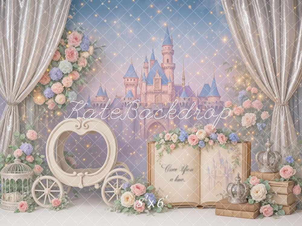 Kate Cake Smash Princess Castle Book Carriage Floral Backdrop Designed by Ashley Paul - Image 8