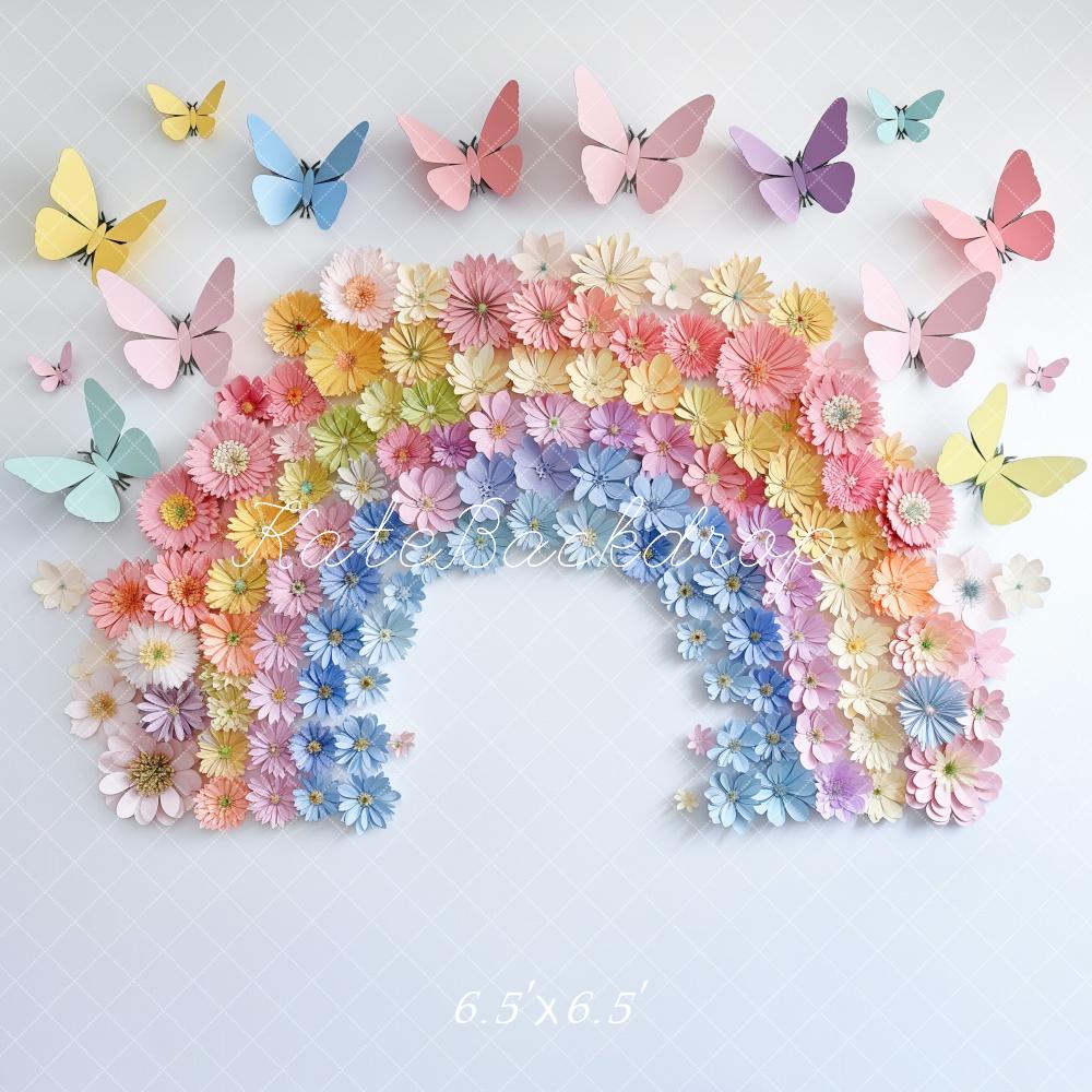 Kate Cake Smash Rainbow Butterfly Backdrop Designed by Kerry Anderson - Image 3