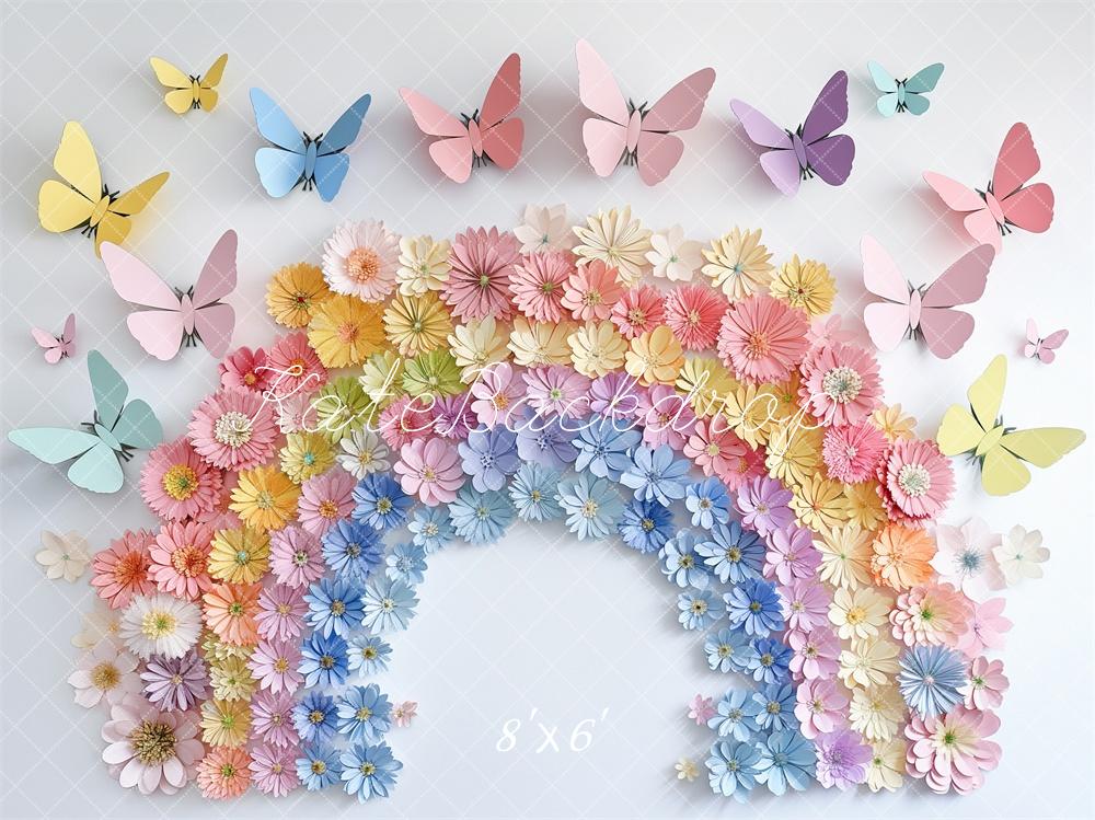 Kate Cake Smash Rainbow Butterfly Backdrop Designed by Kerry Anderson - Image 4