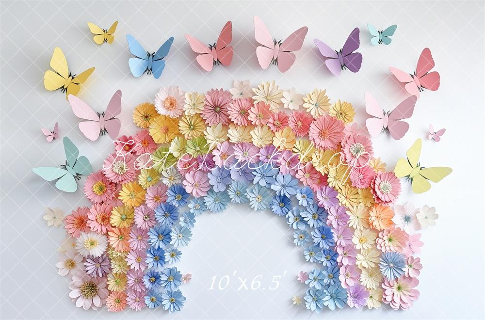 Kate Cake Smash Rainbow Butterfly Backdrop Designed by Kerry Anderson - Image 5
