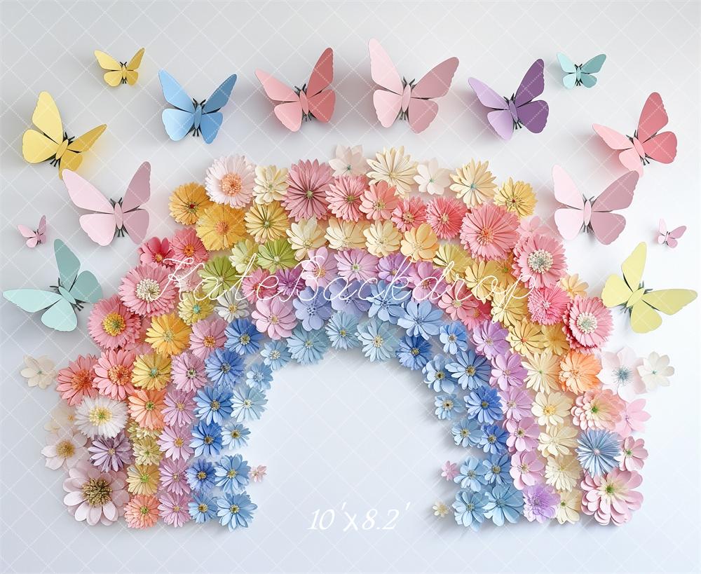 Kate Cake Smash Rainbow Butterfly Backdrop Designed by Kerry Anderson - Image 6