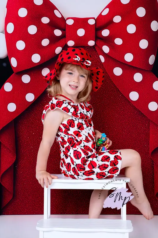Kate Cake Smash Red Bow Balloon Arch Backdrop Designed by Ashley Paul - Image 3