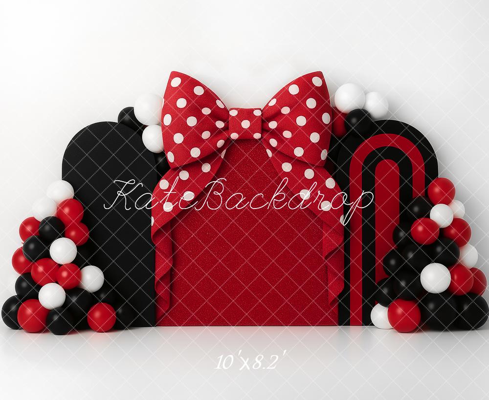 Kate Cake Smash Red Bow Balloon Arch Backdrop Designed by Ashley Paul - Image 7