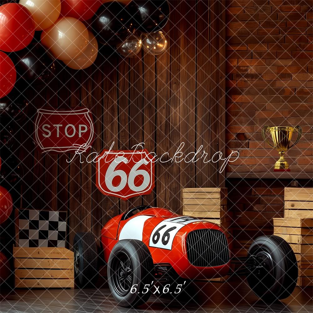 Kate Cake Smash Route 66 Race Car Backdrop Designed by Patty Robert - Image 2