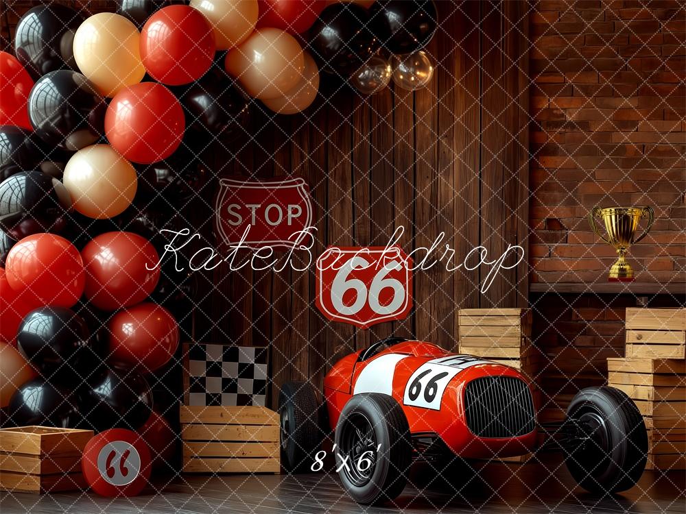 Kate Cake Smash Route 66 Race Car Backdrop Designed by Patty Robert - Image 3