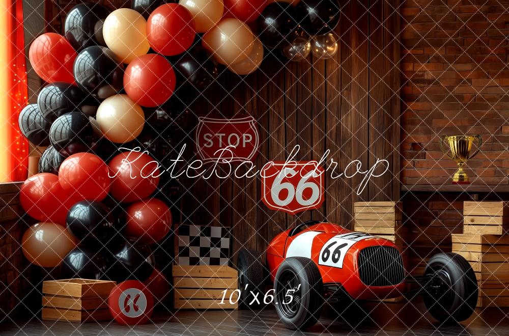Kate Cake Smash Route 66 Race Car Backdrop Designed by Patty Robert - Image 4
