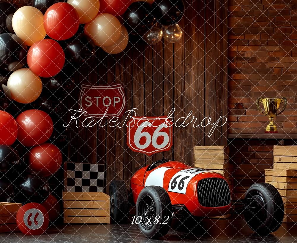 Kate Cake Smash Route 66 Race Car Backdrop Designed by Patty Robert - Image 5