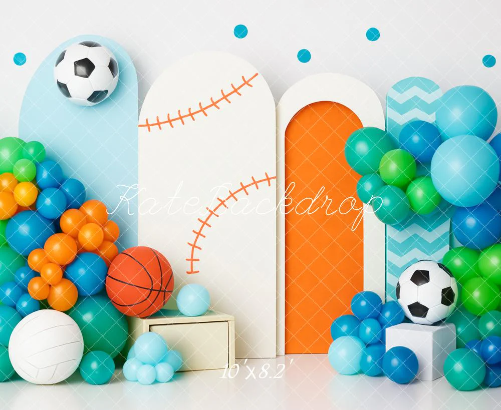 Kate Cake Smash Sports Balloon Arch Backdrop Designed by Patty Robert - Image 10