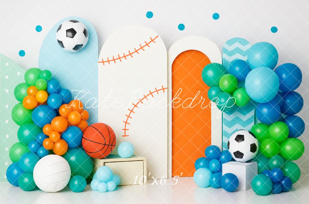 Kate Cake Smash Sports Balloon Arch Backdrop Designed by Patty Robert - Image 2