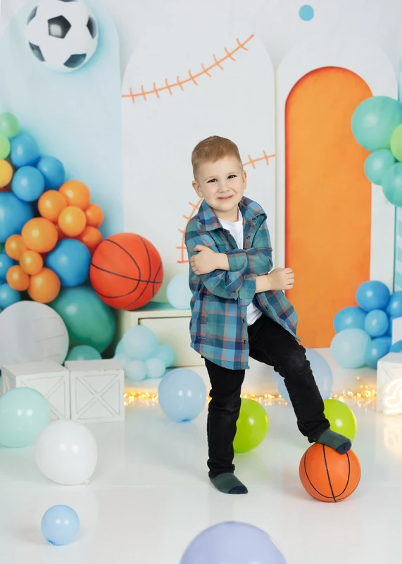 Kate Cake Smash Sports Balloon Arch Backdrop Designed by Patty Robert - Image 6