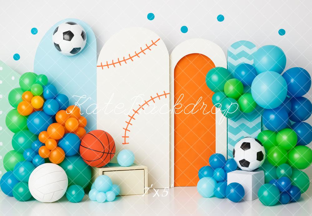 Kate Cake Smash Sports Balloon Arch Backdrop Designed by Patty Robert - Image 7