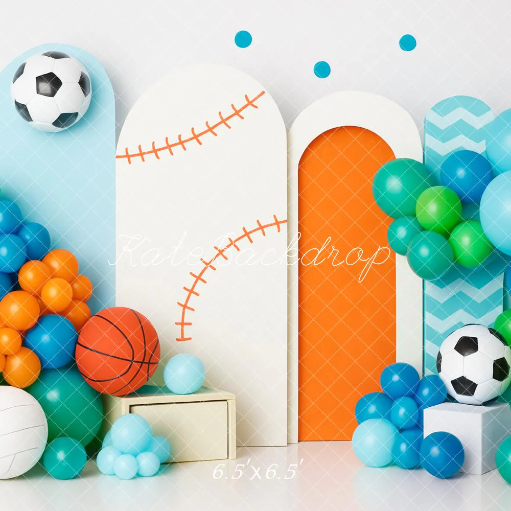Kate Cake Smash Sports Balloon Arch Backdrop Designed by Patty Robert - Image 8