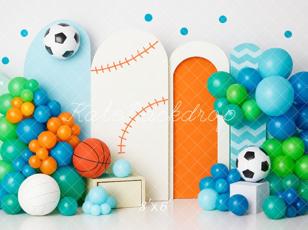 Kate Cake Smash Sports Balloon Arch Backdrop Designed by Patty Robert - Image 9