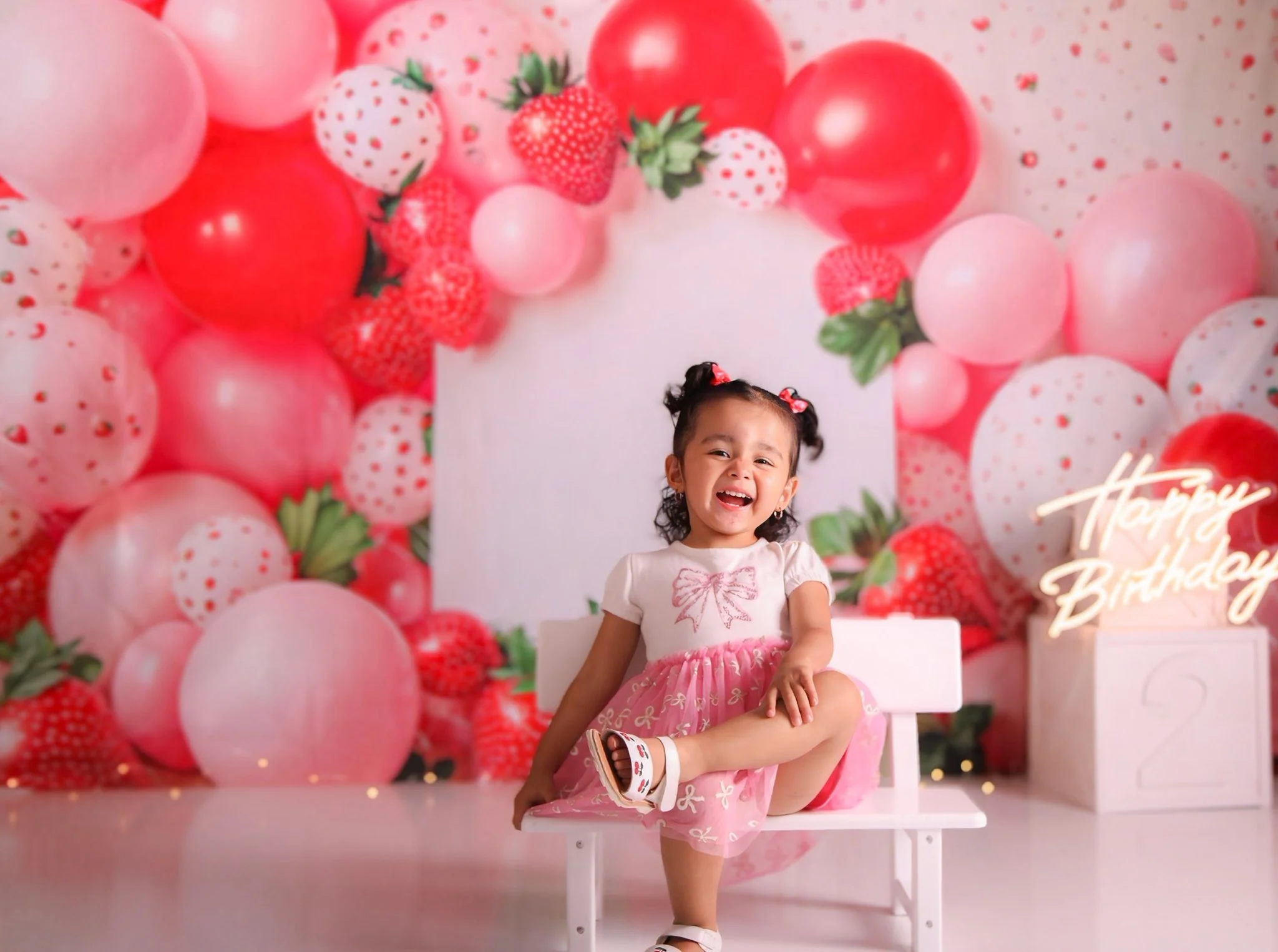 Kate Cake Smash Spring Strawberry Balloon Backdrop Designed by Emetselch - Image 3