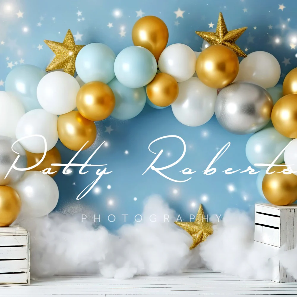 Kate Cake Smash Stars Balloons Backdrop Designed by Patty Robert - Image 2