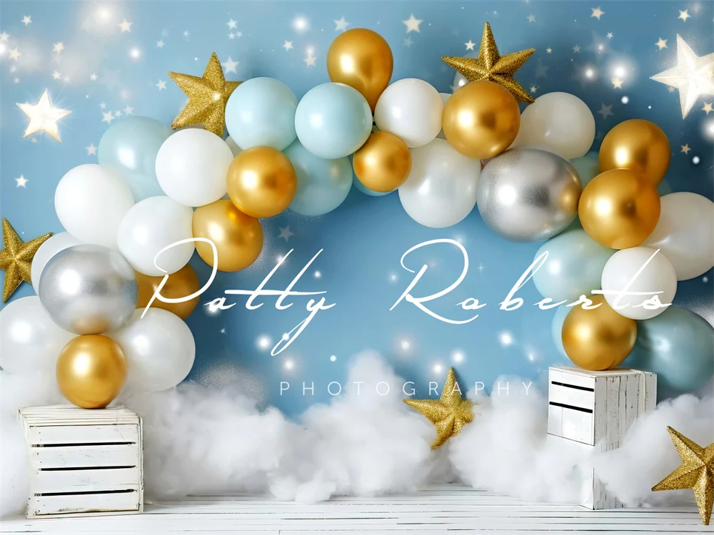 Kate Cake Smash Stars Balloons Backdrop Designed by Patty Robert - Image 3