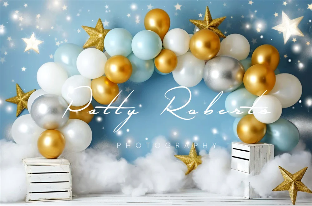Kate Cake Smash Stars Balloons Backdrop Designed by Patty Robert - Image 4