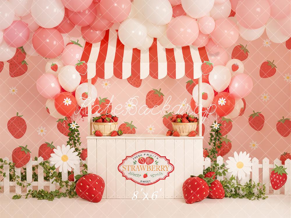 Kate Cake Smash Strawberry Balloons Backdrop Designed by Emstselch - Image 3